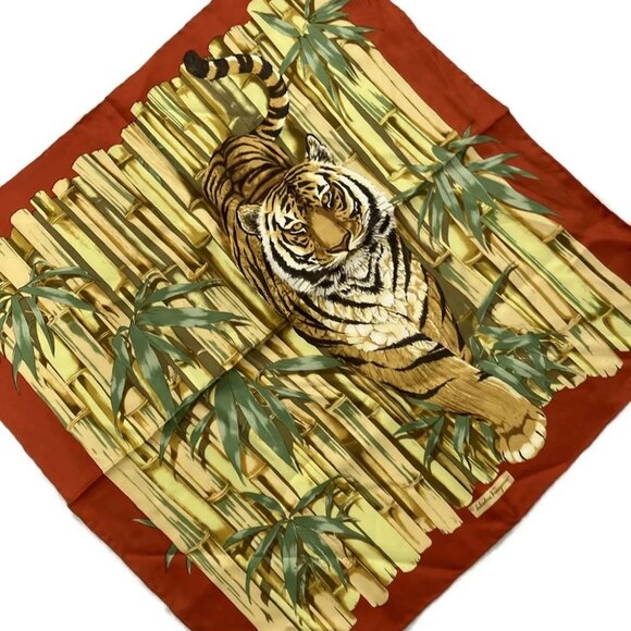 Salvatore Ferragamo - Light Brown Brown Multi Scarf - Picture 1 of 4